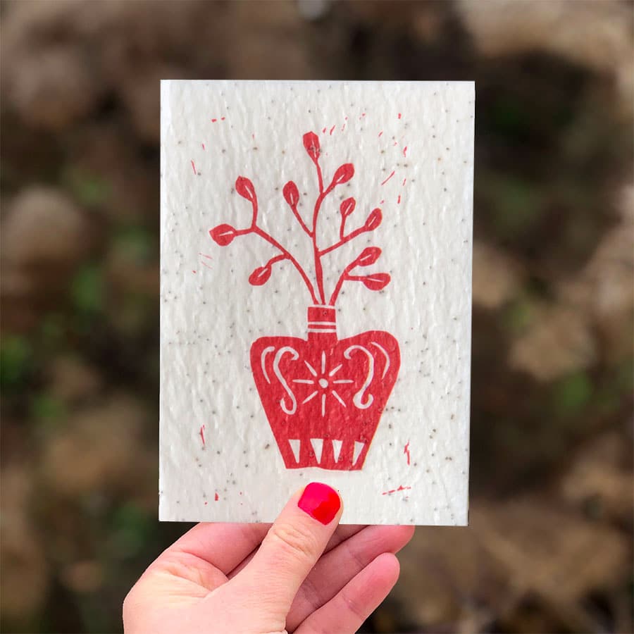 carte graines fleurs vase st Valentin à planter coquelicot